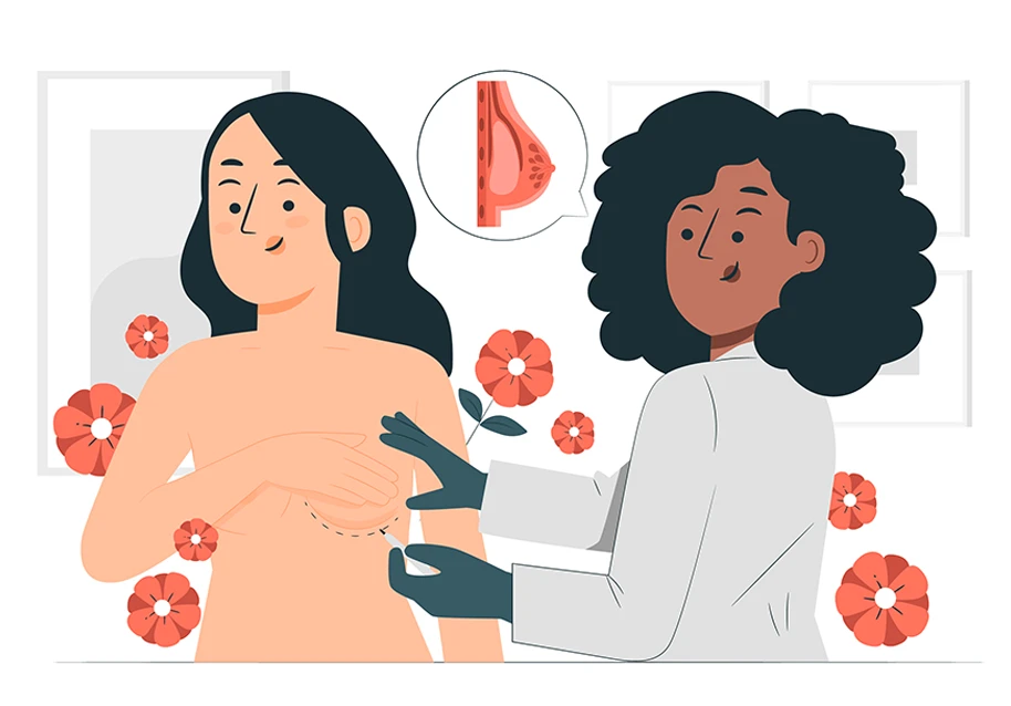 Breast surgery concept illustration